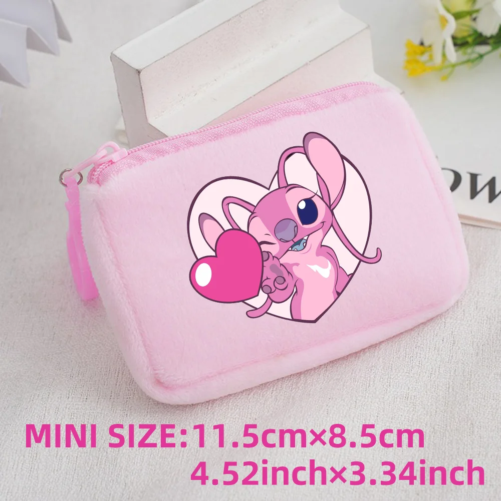 Lilo Stitch Kids Anime Plush Coin Purse Girls Boys Cute Mini Wallet Cartoon Moneybag Kids Storage Bag Pendant Birthday Gifts