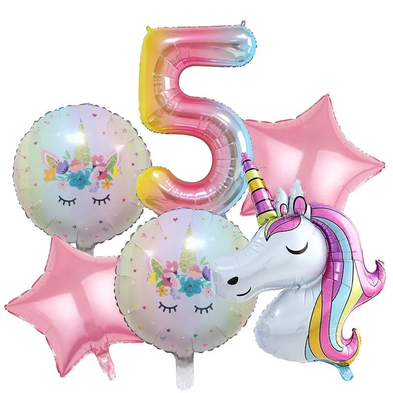 Unicorn Birthday Decoration Face Mask Gift Bags Tablecloth Unicorn Happy Birthday Balloons Candy Box Kids Birthday Party Favors
