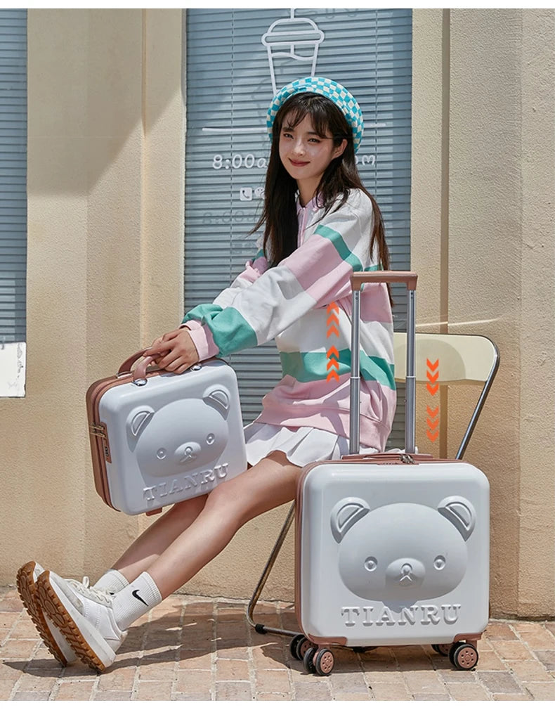 Hot!New Kids cartoon suitcase with handbag 20 inch girls trolley suitcase Travel luggage boys fashion rolling luggage