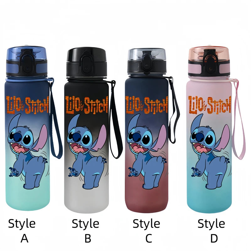650ML Lilo & Stitch Anime Characters Water Cup Portable Children's  Outdoor Sports  Large Capacity Plastic Antidrip Water Bottle