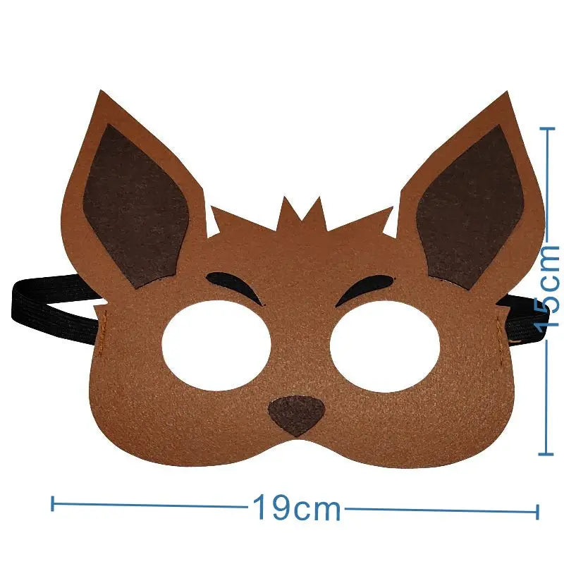 12Pcs Pokemon Felt Mask Anime Cosplay Pikachu Eevee Eye Mask Kids Birthday Party Decoration Dress Up Masquerade Party Supplies