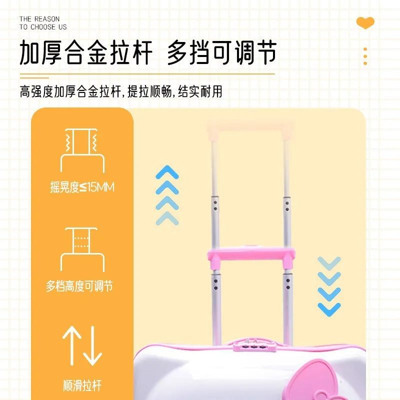 New Hello Kitty 14/20 Inch Cartoon Travel With Lock Trolley Box Cute Suitcase Makeup Case Large-capacity Storage Box Girls Gifts