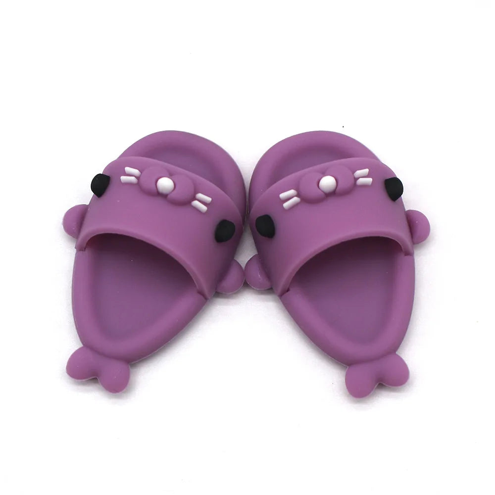 17cm Labubu Cute Shark Slippers for Blythe doll, 1/8BJD, 17cm Vinyl Dolls Korea Kpop Exo DIY Girls Gift Labubu Doll Accessories