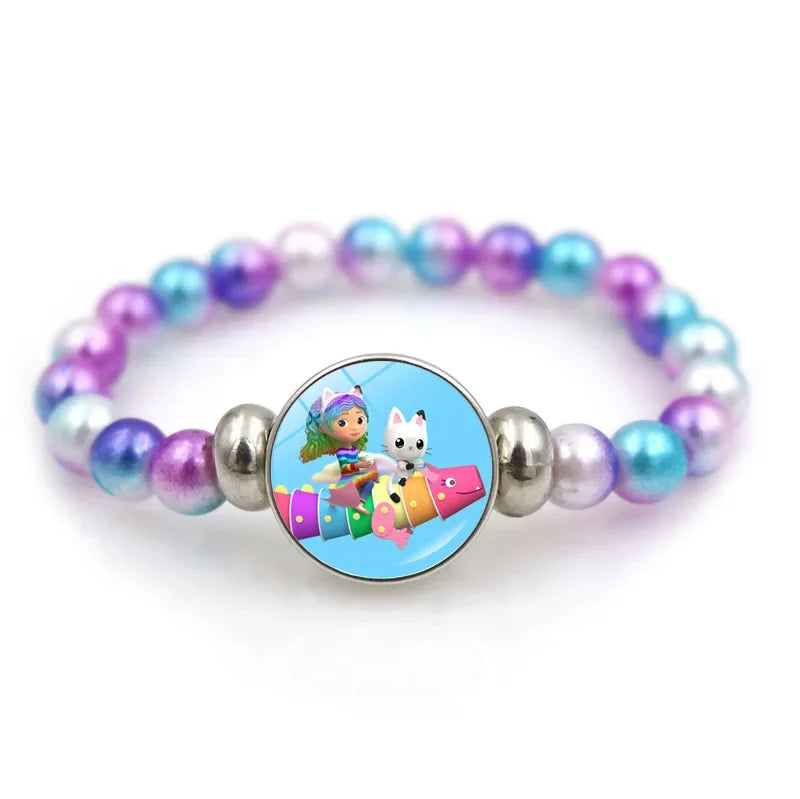 Gabby Dollhouse Bracelet Fashion Beaded Wristband Cartoon Anime Jewelry Accessories Kids Girls Boys Birthday Baby Shower Gifts