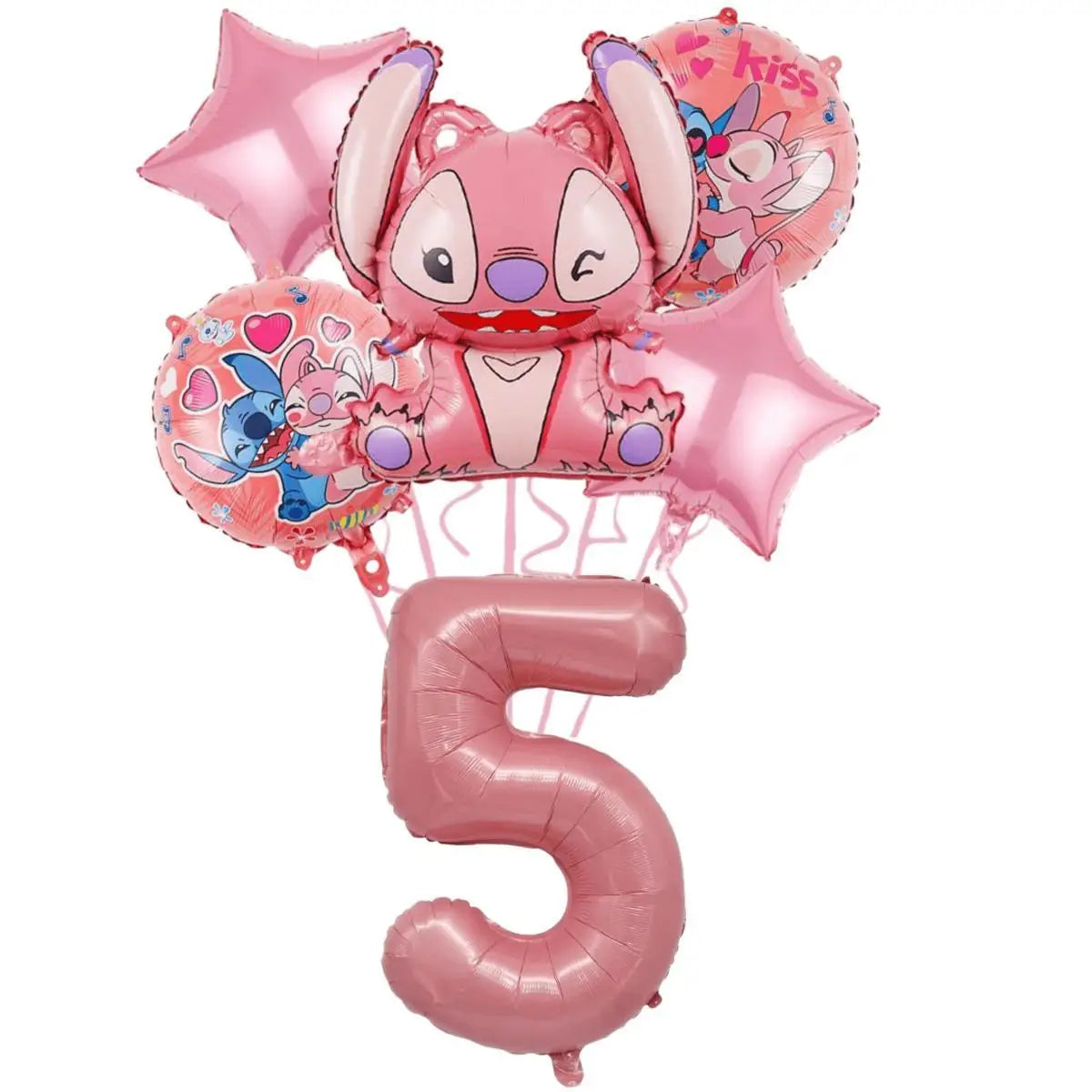 New Lilo&Stitch Birthday Party Supplies Baby Shower Girl's Favorite Digital Cartoon Balloon Set Backdrop Holiday DIY Decoration