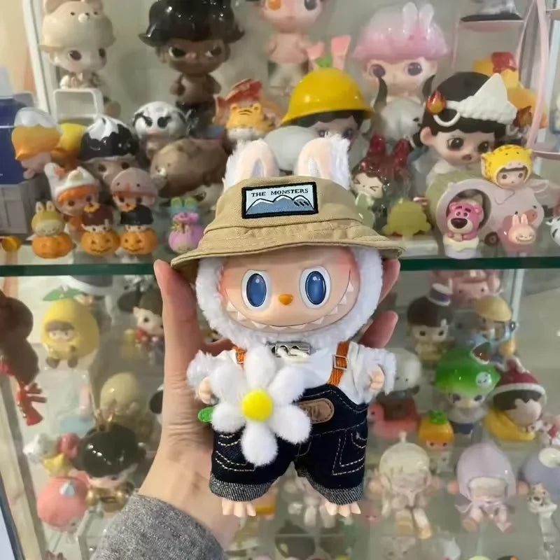 Labubu The Monsters Fall In Wild Series Plush Vinyl Doll Backpack Pendant Decoration Keychain Denim Labubu Fans Collect Gifts