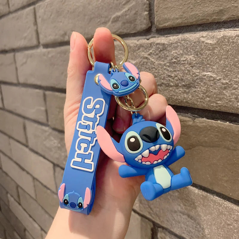 Lilo & Stitch Toys Keychian Children Anime Stitch Pendant Doll Keyring Kawaii Angel Keychians Cute Girls Christmas Gifts