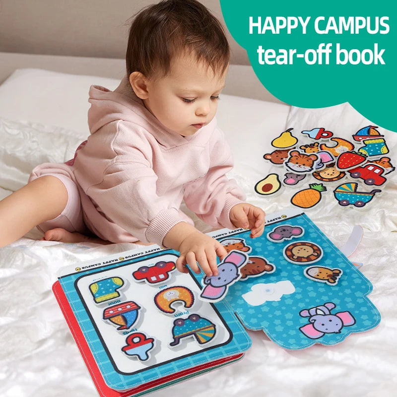 Busy Book Matching Game  Storytelling Busy Board Kids Fine Motor Early Education Toy Campus Theme Baby Gifts