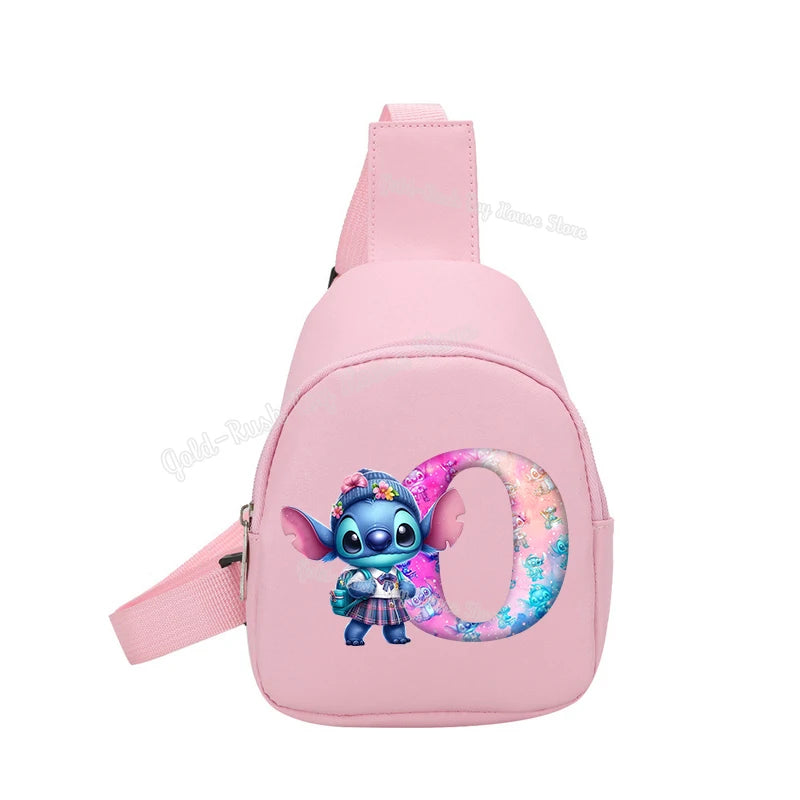 Cartoon Lilo&stitch Pu Chest Bag Mini Outdoor ShoulderBag Boy Girl Satchel Bags Costume Accessories Students Crossbady Bag Purse