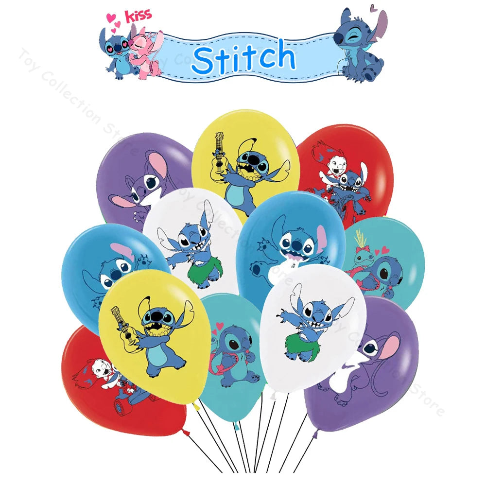 Lilo and Stitch Cartoon Children's Birthday Party Decoration Paper Plate Latex Foil Ballon Tablecloth Baby Shower Party Supplies