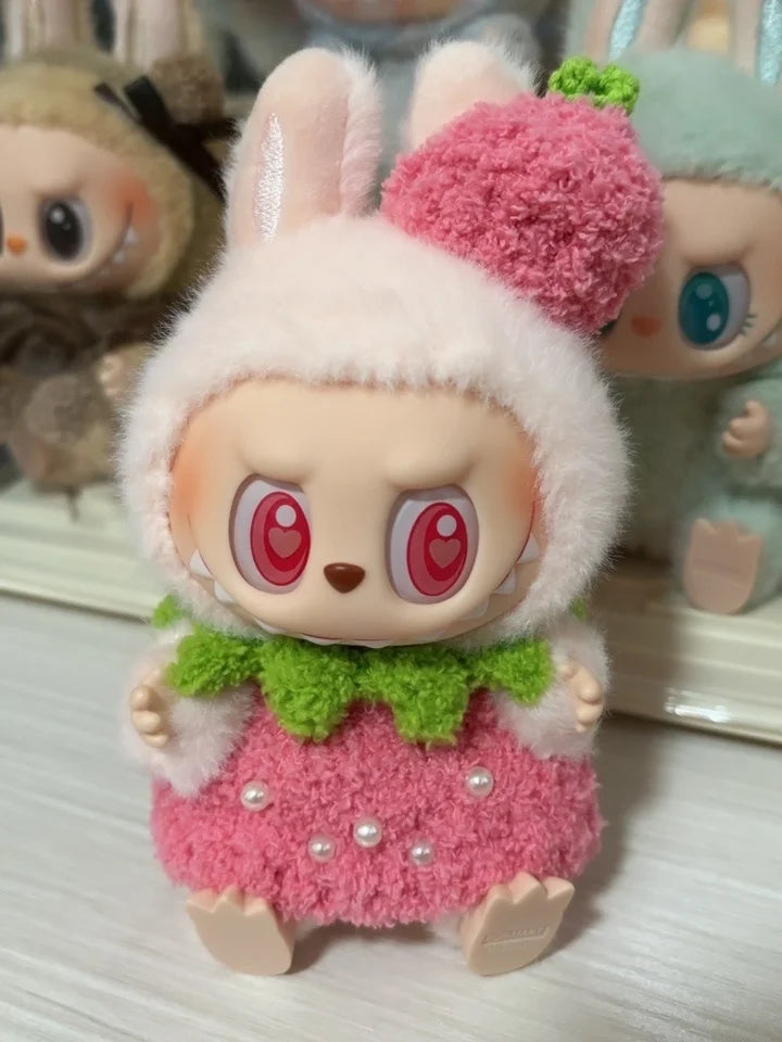 17cm labubu clothes outfit Plush doll clothes Macaron Cute Clothing DIY Kid Gift  Dog Clothes Hair accessories v1 v2 clothes