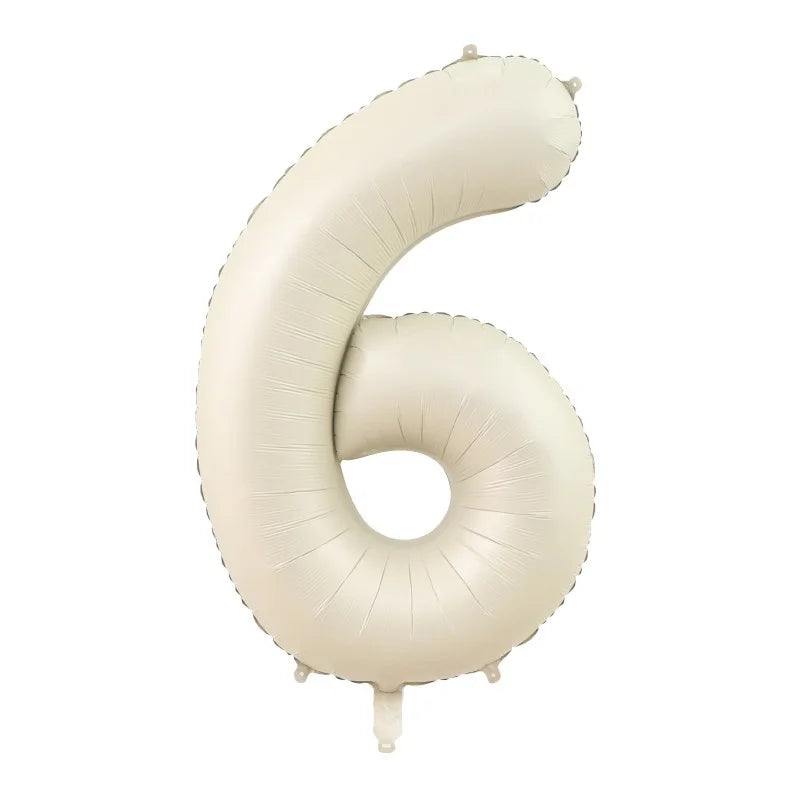 32/40Inch Cream Color Number Balloons 1-9 Large Digital Foil Helium Ball Girl Kids Adult Happy Birthday Party Decoration Wedding