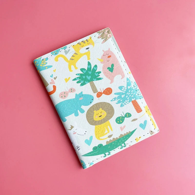 Flower and Plants Passport Cover PU Leather Travel Passport Holder for Girls Business Card Case Plane Ticket Card Holders Women