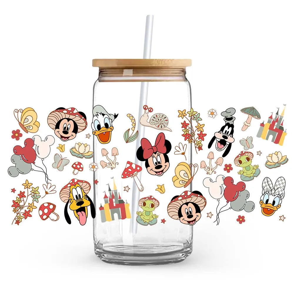 Mickey Stitch Cars Winnie the Pooh UV DTF Cup Wrap UV Self-Adhesive Cartoon Stickers Innovative Cup Embellishments