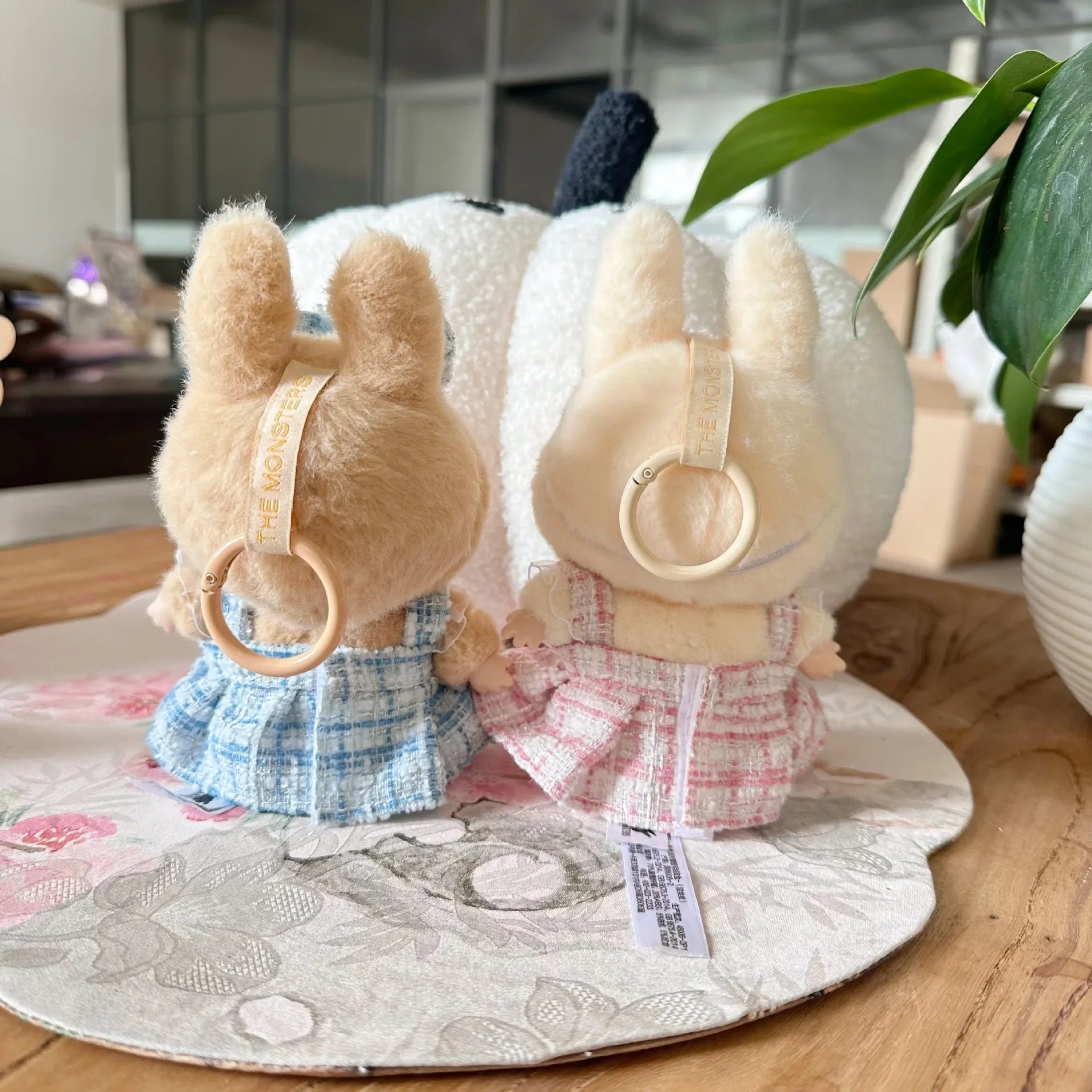 For Labubu Sitting Party Series  Classic Dress Grid Style Small Fragrance For Labubu v1 v2 Kid Gift Labubu Clothes Design style