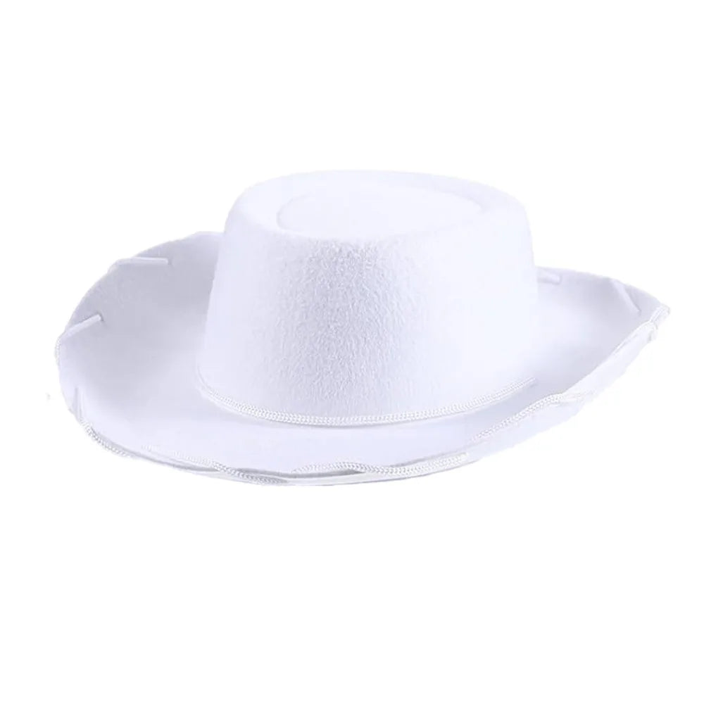 Adjustable Western Big Eaves Cowboy Hat Kids Cosplay Costume Prop Dress-up Jazz Hat Felt Princess Hat Party Cowgirl Hat