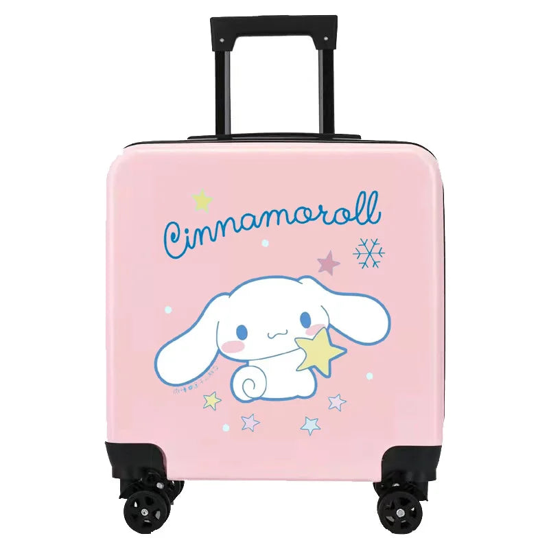 Sanrios New Child Trolley Case Cute Cartoon Kuromi Anime Hello Kittys Universal Wheel Suitcase Boy Girl Password Lock Suitcase