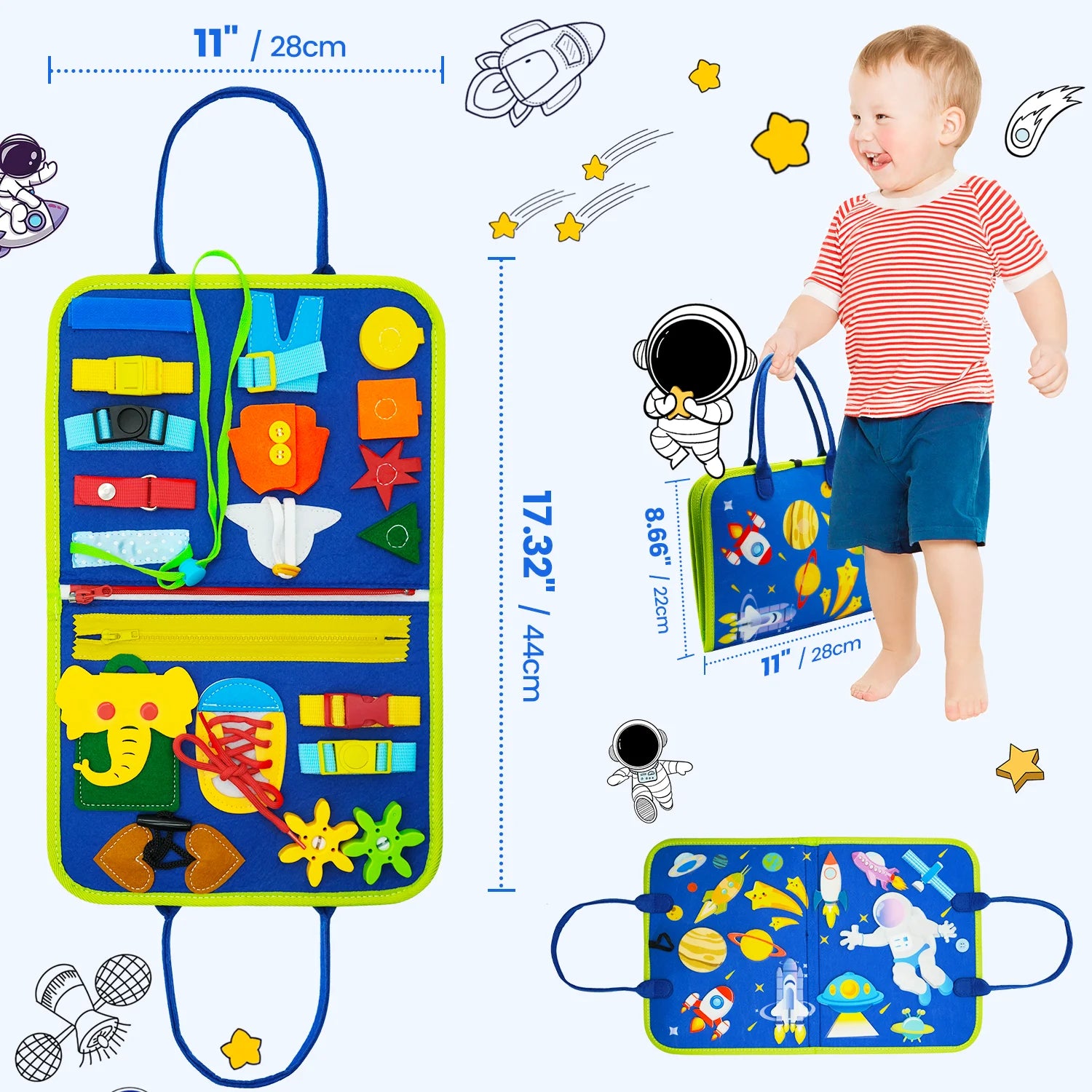 Toddler Felt Montessori Busy Book Activity Sensory Boards Fine Motor Skill Quiet Book Toys Preschool Learning Educational Gift