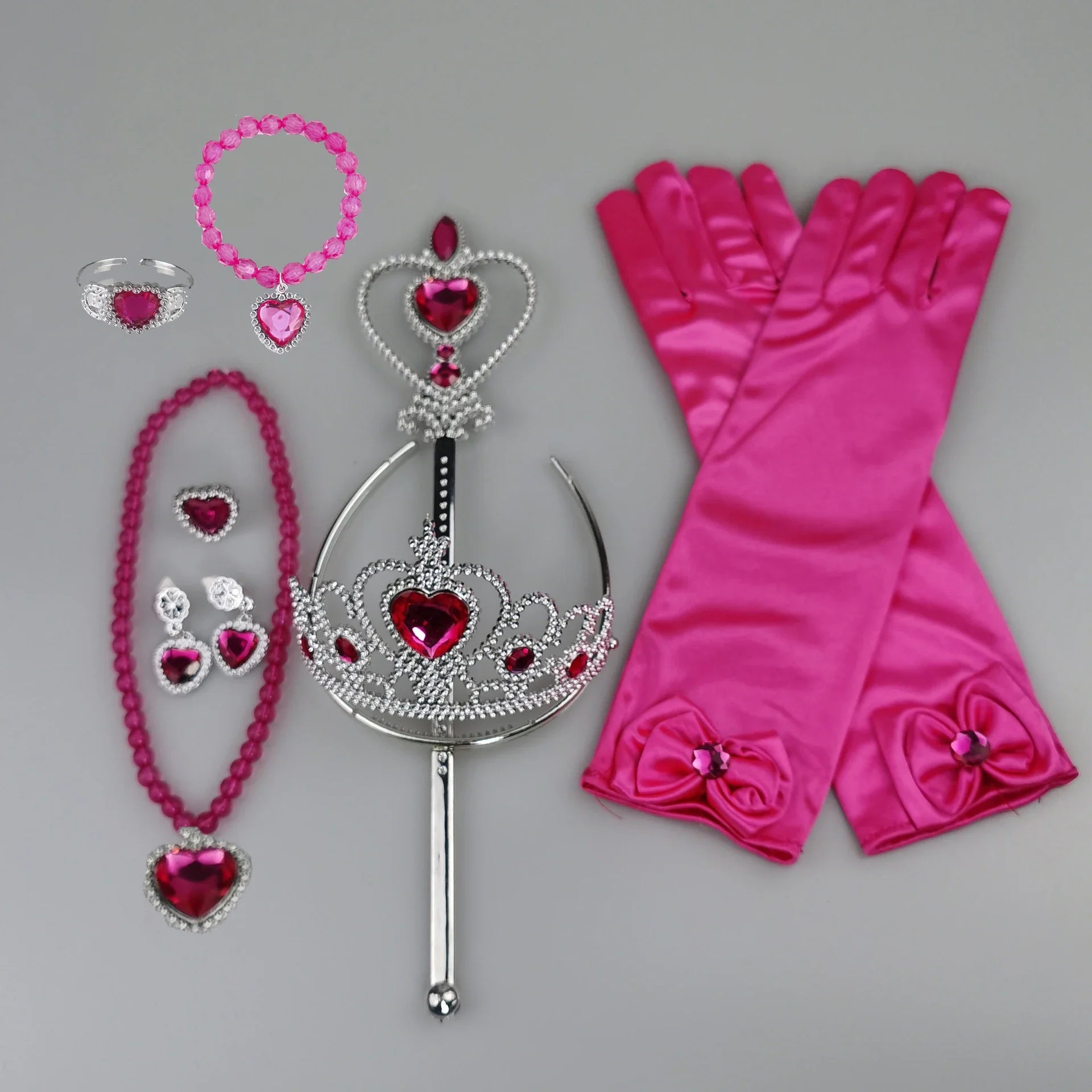 Girls Pink Cosplay Aurora Princess Crown Magic Wand Costume Headband Party Rhinestone Hair Bands For Kids Hairband Gifts Toys