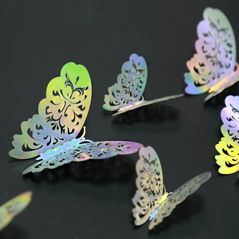 Iridescent Paper Leaf Snowflakes Garland Mermaid Birthday Tea Party Hanging Leaves Star Streamer Xmas New Year Banner Decoration