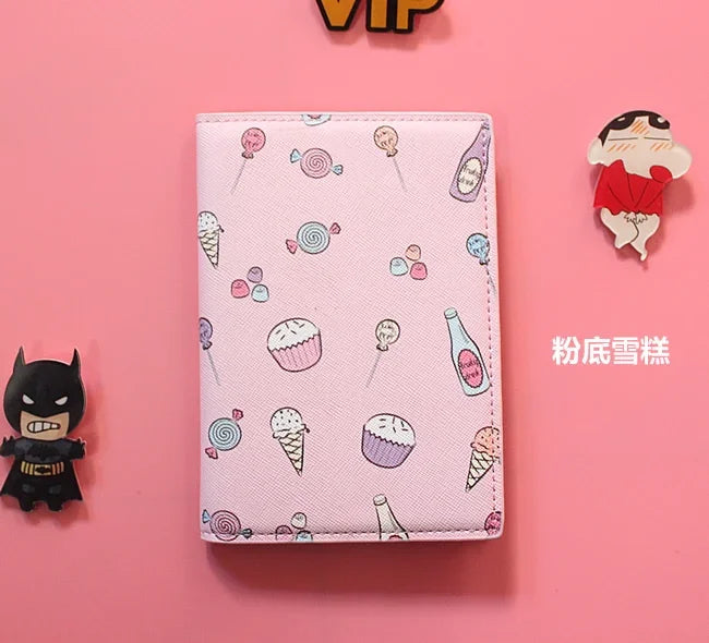 Fashion Men Women Travel Leather Passport Holder Card Case Protector Cover Floral Wallet Bags Flower Passport Cover for girls