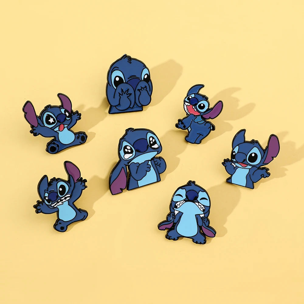 7 Pcs Creative Lilo&Stitch Brooch Personalized Stitch Enamel Pin Backpack Clothing Jewelry Metal Badge Accessories Gift