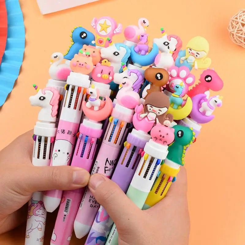 4PCS Cartoon Ballpoint Pen Gift Kids Favor Dinosaur Unicorn Birthday Party Children Prize Gift Christmas Wedding Guest Giveaways
