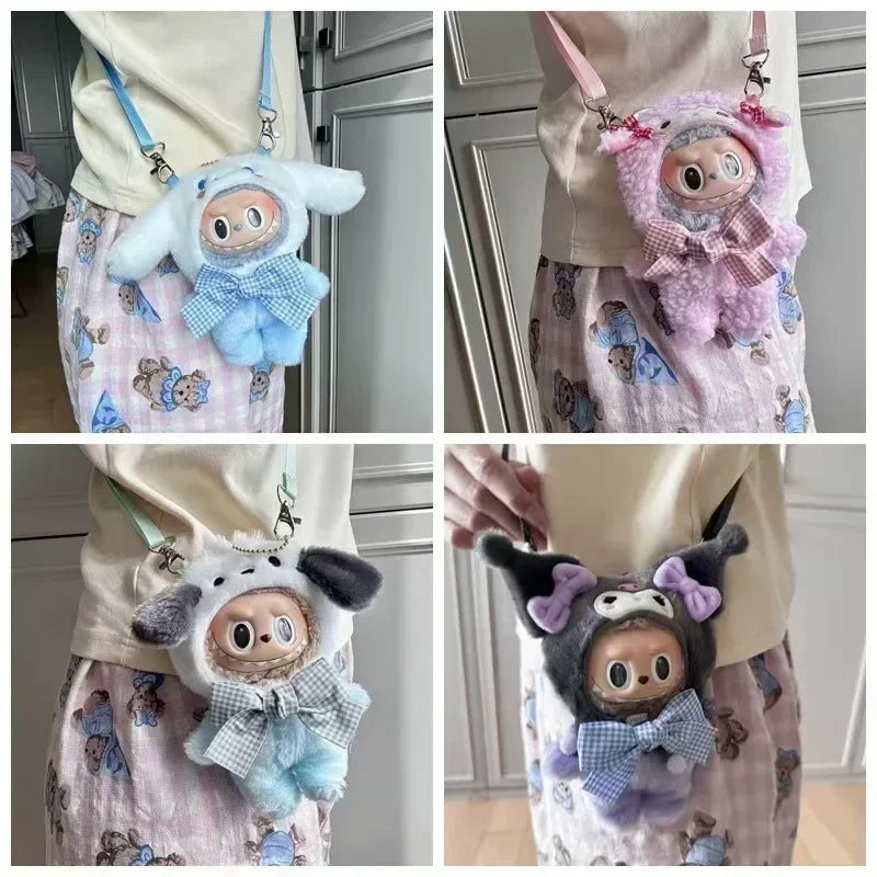 Sanrio Doll Clothes Head Covering Kawaii Anime Hello Kitty Kuromi Melody Cinnamoroll Clothing Cute Labubu Plush Clothes Gift