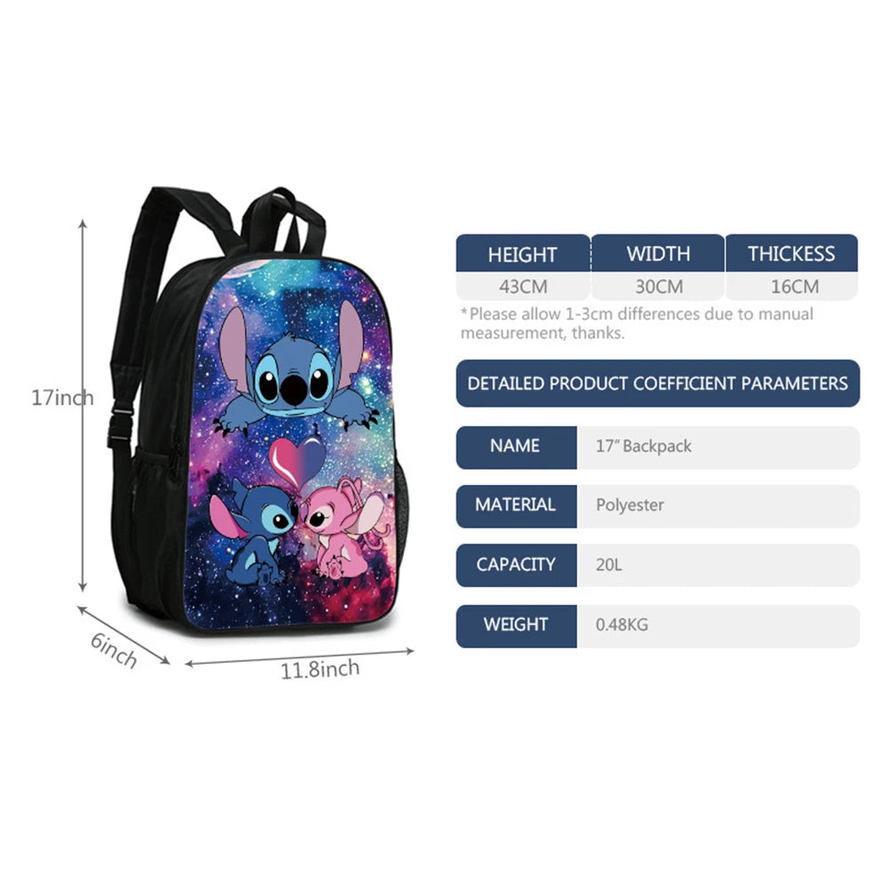 MINISO Lilo & Stitch Angel Cosplay Costume Backpack Computer School Bag Xmas Gift