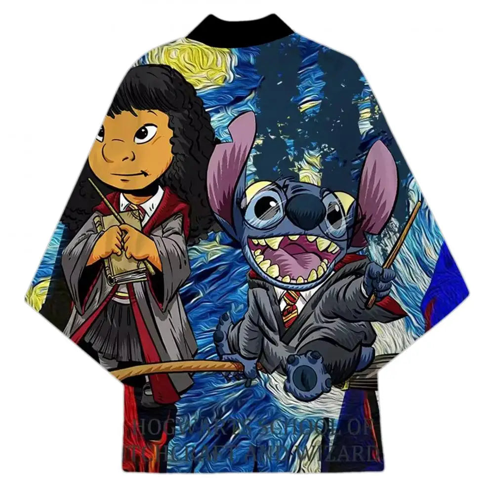 Movie Lilo and Stitch Costume Kimono Cardigan Animation Cartoon Cosplay Cloak Adult Cape 3D Digital Print Halloween Gift Clothes