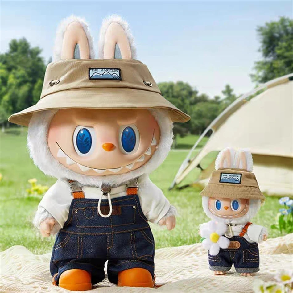 Labubu The Monsters Fall In Wild Series Plush Vinyl Doll Backpack Pendant Decoration Keychain Denim Labubu Fans Collect Gifts
