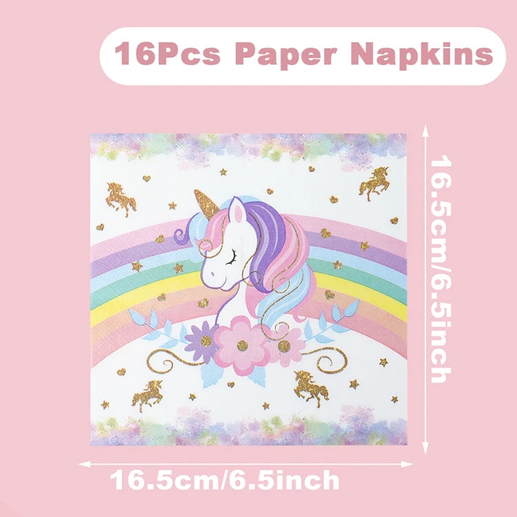 Unicorn Party Supplies Rainbow Unicorn Paper Plates Cups Napkin for Baby Shower First Girls Birthday Party Decorations