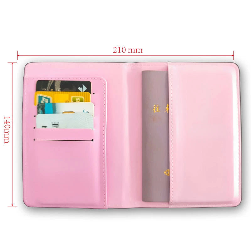 Sanrio Hello Kitty Passport Cover Anime Women Credit ID Bank Card Holder PU Leather Business Card Bag Girl Passport Holder Gift