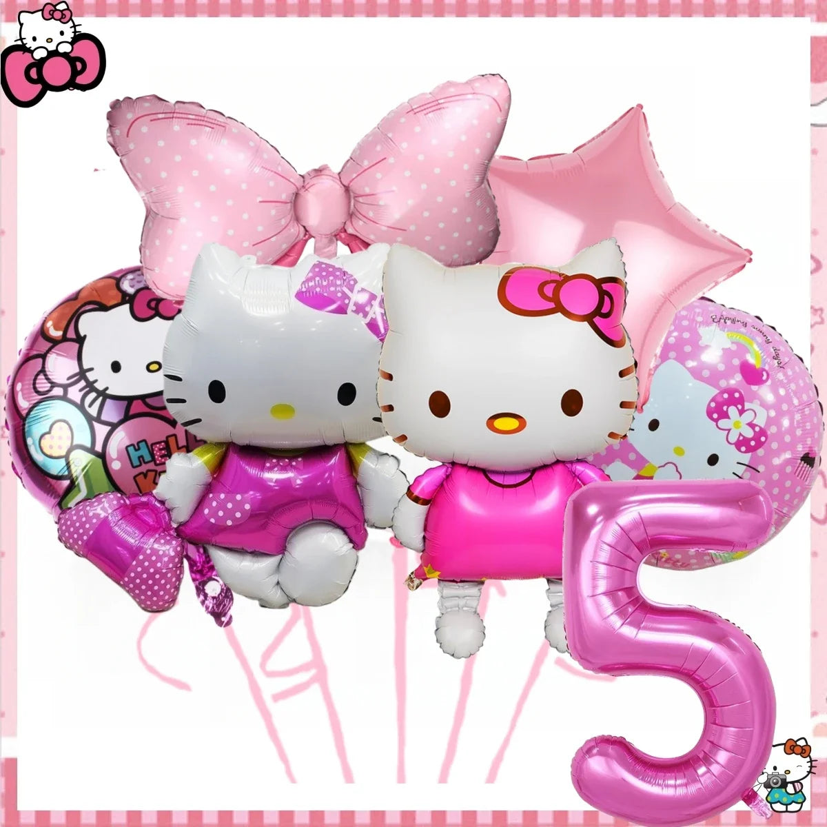 Hello Kitty Birthday Party Decorations Kawaii Cat Tableware Plate Tablecloth Baby Shower DIY stickers Girls Gifts Party Supplies