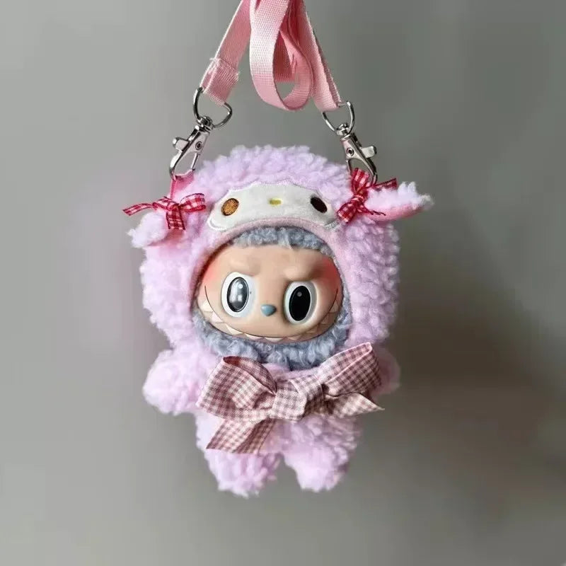 Sanrio Doll Clothes Head Covering Kawaii Anime Hello Kitty Kuromi Melody Cinnamoroll Clothing Cute Labubu Plush Clothes Gift