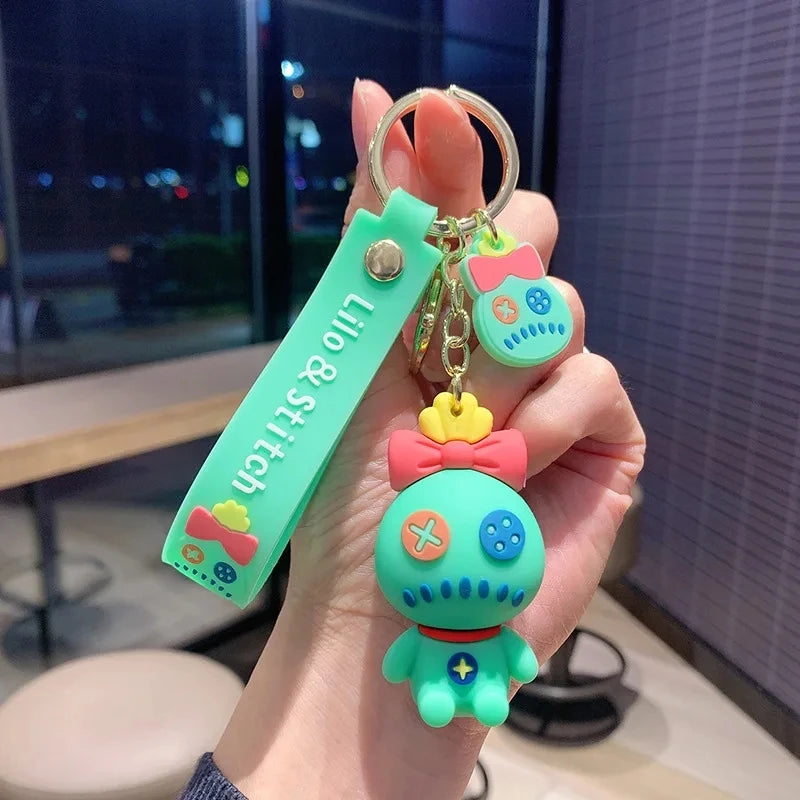 Lilo & Stitch Toys Keychian Children Anime Stitch Pendant Doll Keyring Kawaii Angel Keychians Cute Girls Christmas Gifts