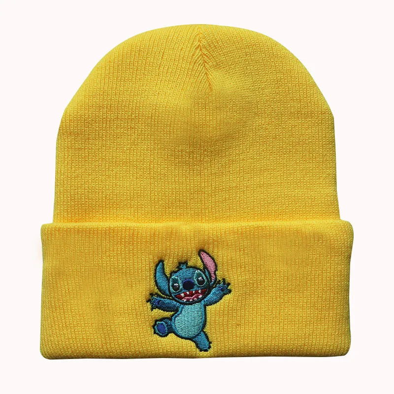 Winter Child Anime Beanies Hats Girls Boys Students Cute Cartoon Loli Stitch Knitted Keep Warm Windproof Skullies Caps Gifts