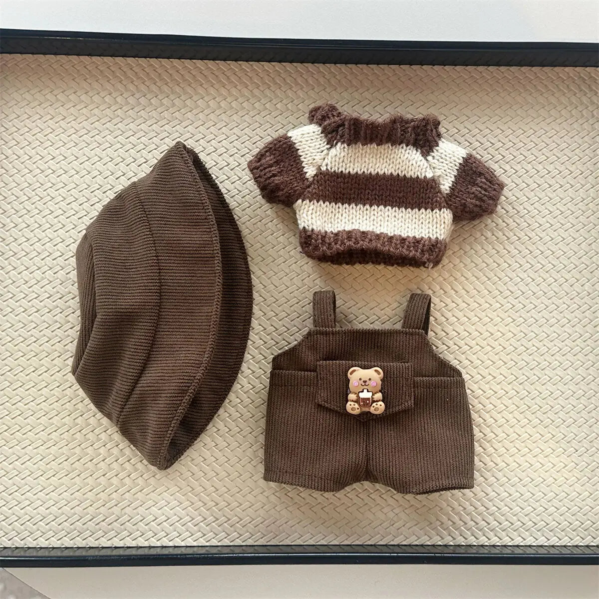 17cm Mini Plush Doll'S Clothes Outfit Accessories For Korea Kpop Exo Labubu Idol Striped clothes eyes shoes suit Clothing Gift