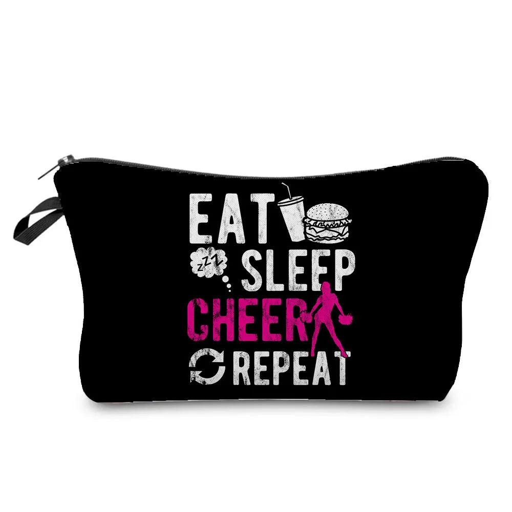 Cheerleading Girl Makeup Bag Club Gift Bag Female Portable Custom Pattern Cosmetic Bag Travel Organizer Storage Bag Toiletry Kit