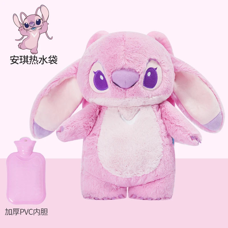 Turo Lilo Stitch Angel Lotso Plush Hand Warm Bag Hot Water Bottles Kawaii Soft Winter Portable Warm Hand Bag Toy Birthday Gifts