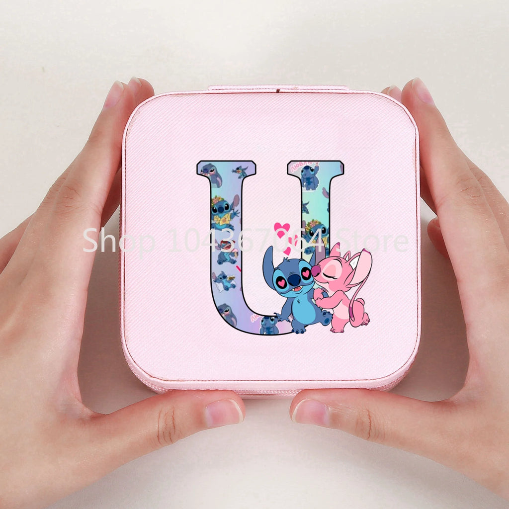 Portable Stitch Jewelry Box Organizer Storage Box Travel Jewelry Case Earrings Necklace Ring Stitch Jewelry Boxes Birthday Gifts