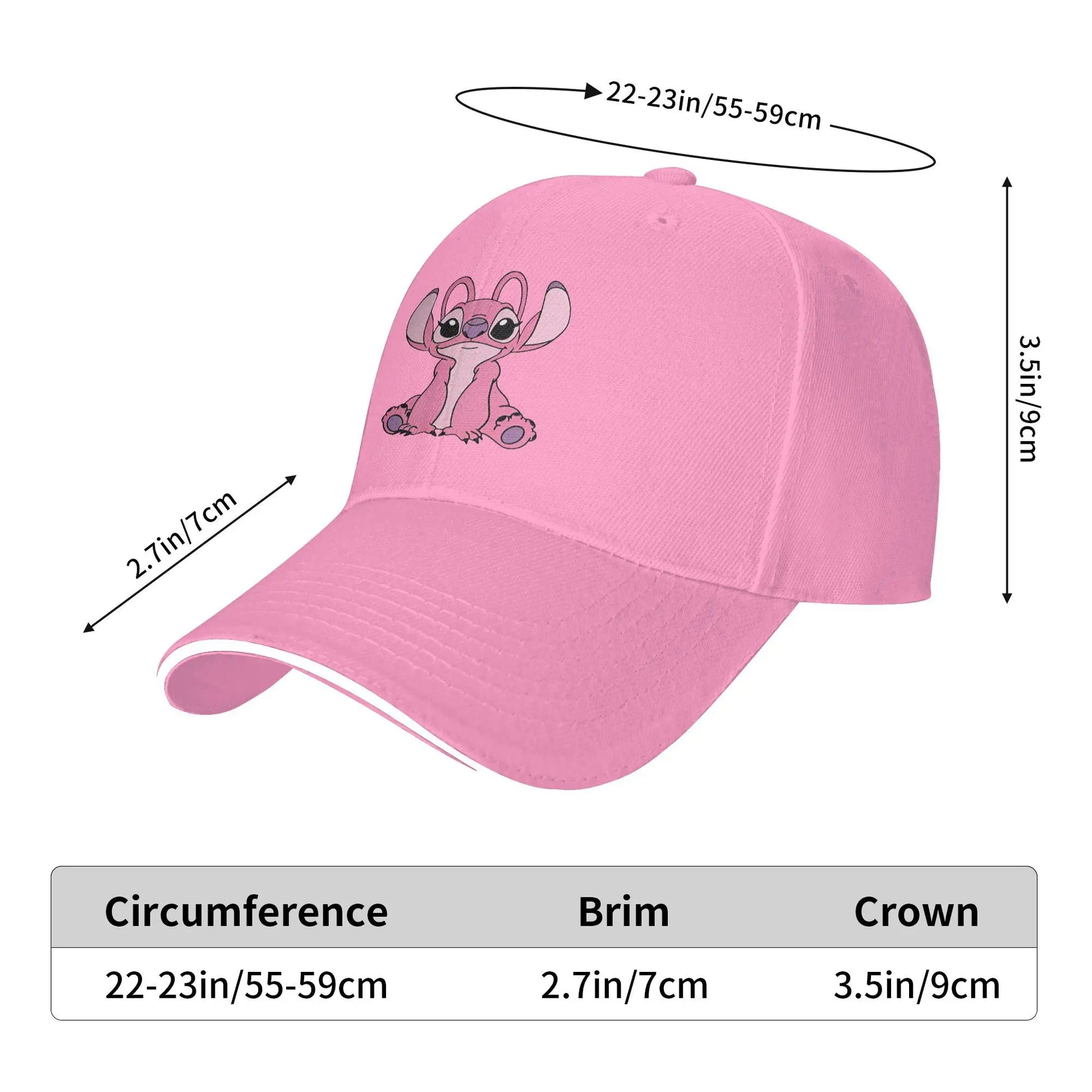 Stitch Angel Lilo Baseball Caps Vintage Kawaii Anime  Sandwich Cap for Men Women Adjustable Dad Hat Outdoor