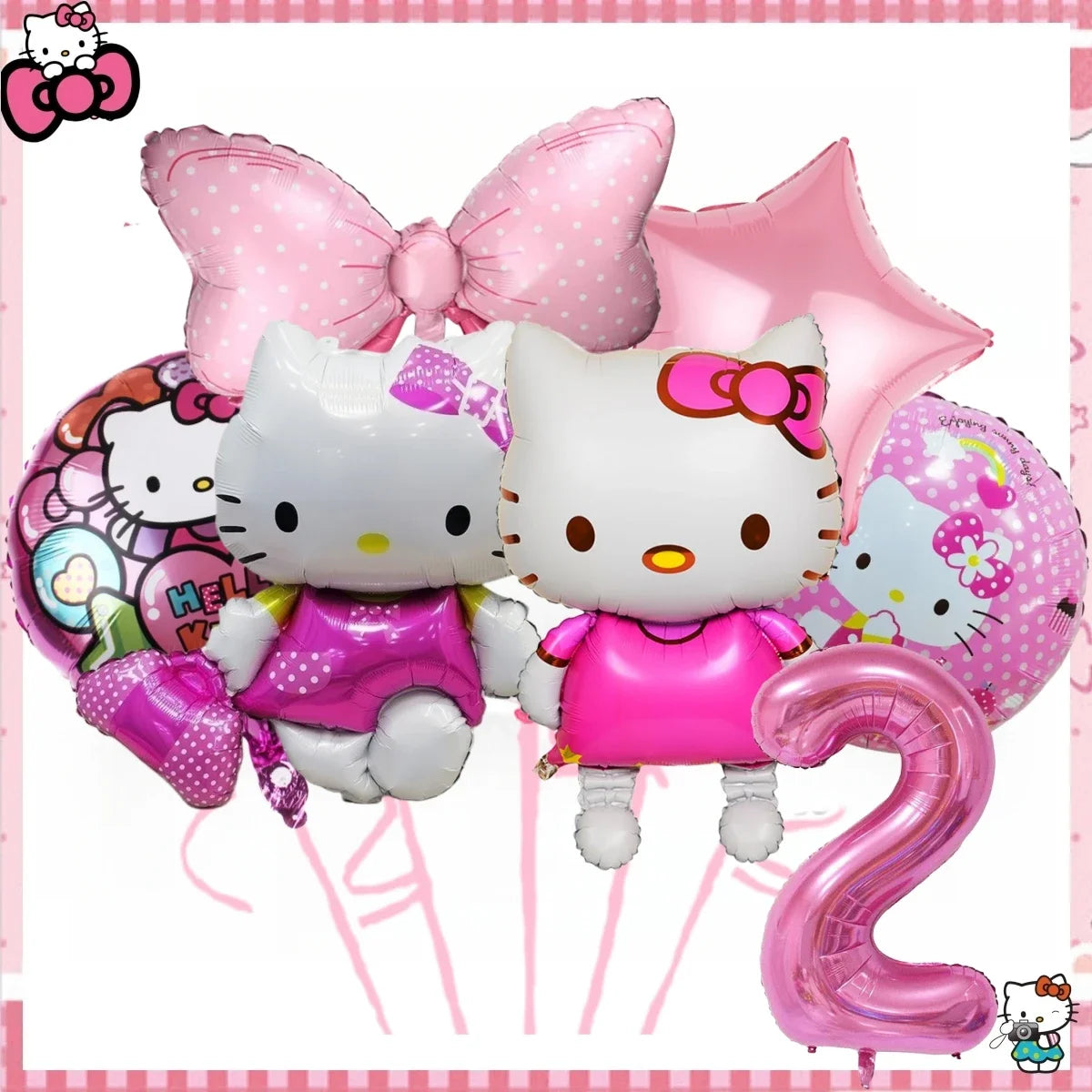 Hello Kitty Birthday Party Decorations Kawaii Cat Tableware Plate Tablecloth Baby Shower DIY stickers Girls Gifts Party Supplies