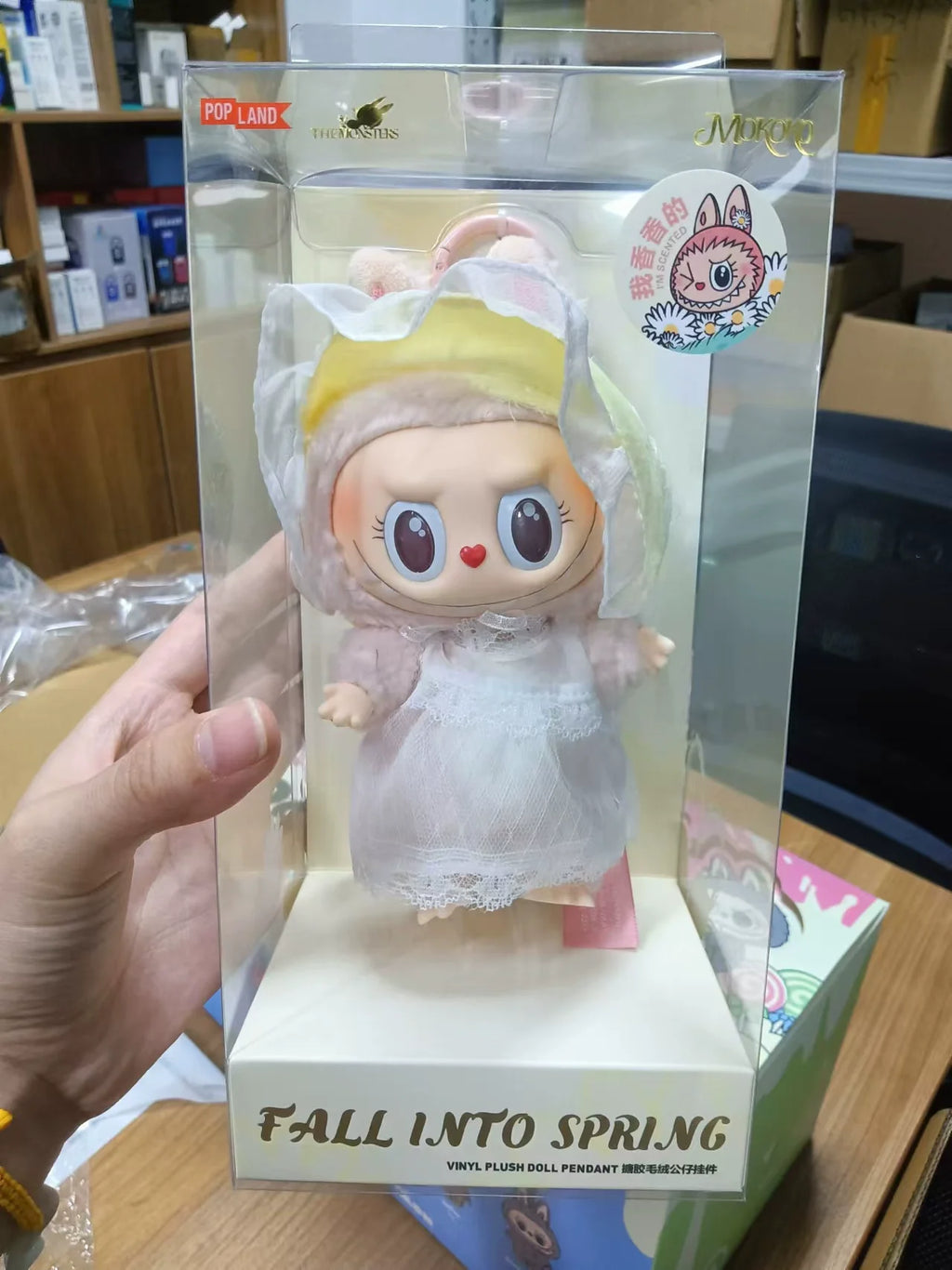 Copy High Quality Version New Product Labubu Sweetheart Doll Mokoko First Generation Plush Pendant Vinyl Pulling Cloth Hanging D