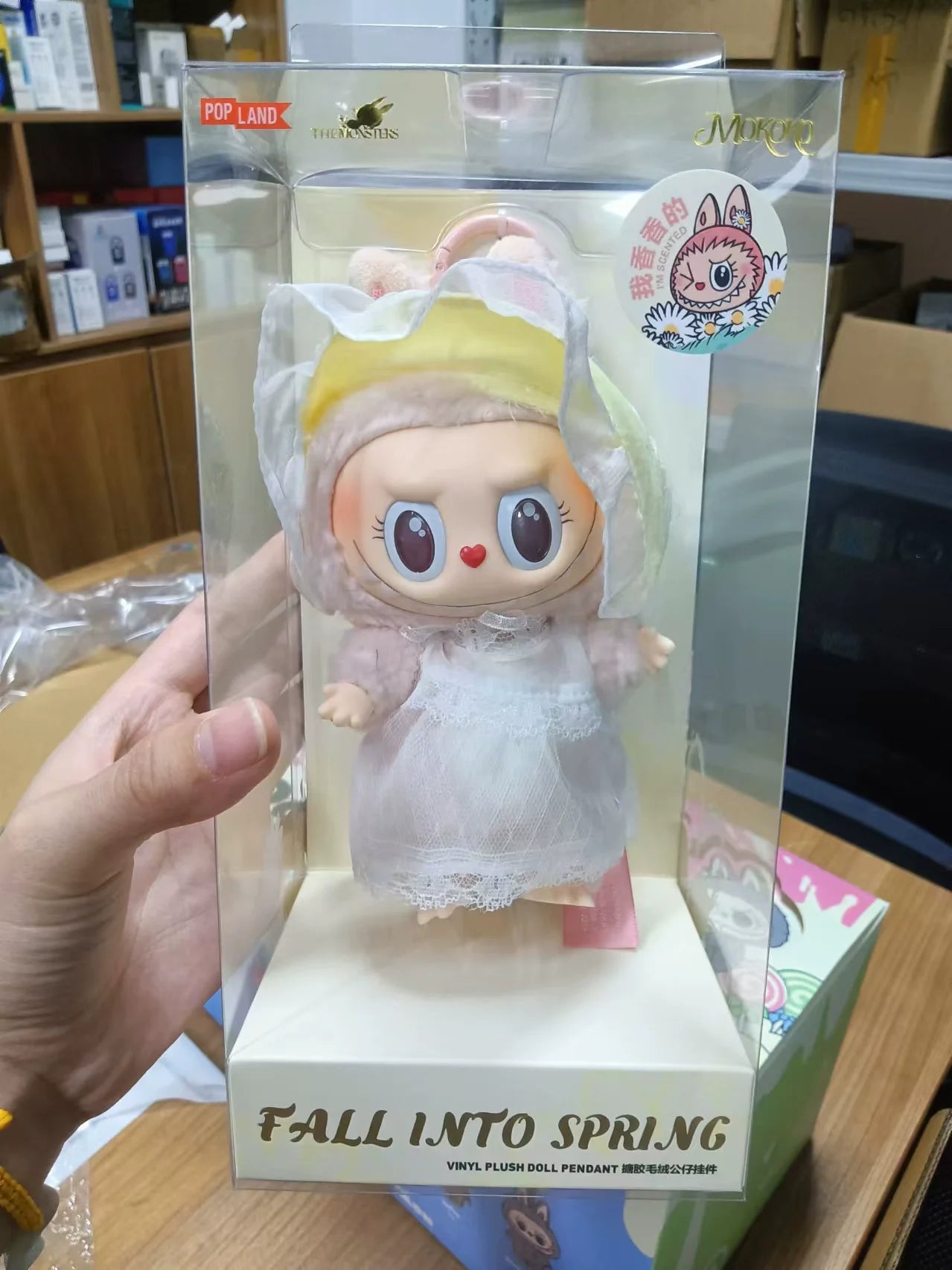 Copy High Quality Version New Product Labubu Sweetheart Doll Mokoko First Generation Plush Pendant Vinyl Pulling Cloth Hanging D