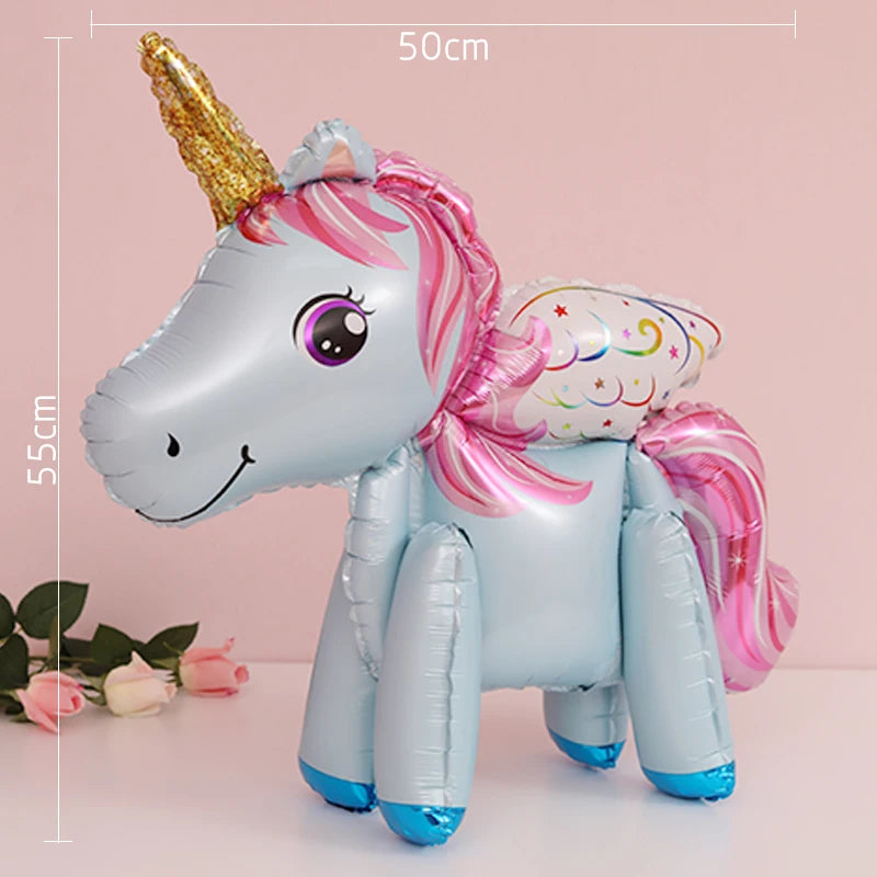Baby Shower 3D Giant Unicorn Balloon Inflatable Rainbow Horse Balloons Kid Toy Unicorn Birthday Party Decoration Ballon Supplies