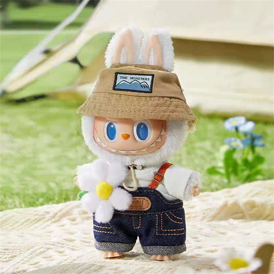 Labubu The Monsters Fall In Wild Series Plush Vinyl Doll Backpack Pendant Decoration Keychain Denim Labubu Fans Collect Gifts
