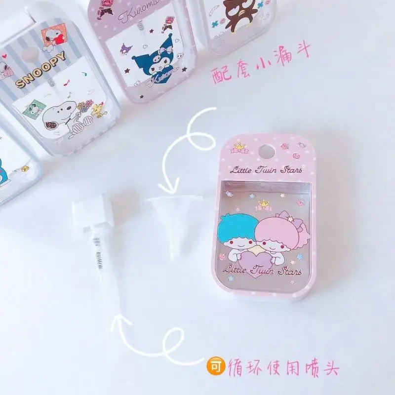 Sanrio Travel Bottle Refillable Melody Hello Kitty Spray Bottle Travel Portable Cinnamoroll Kuromi Pompompurin Bottl Girl Gifts