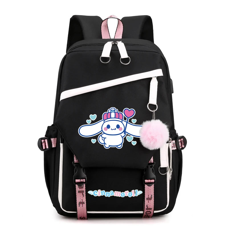 Sanrio Kuromi Cinnamoroll Backpack Teenager Student Rucksack Girl Boy Kids Anime Knapsack Women Cute Cartoon Bag Travel Mochilas