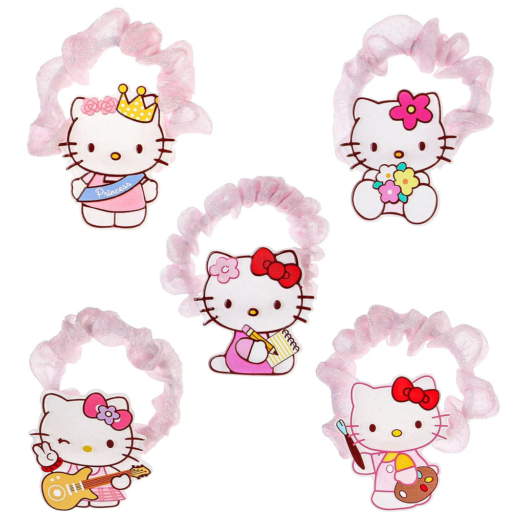 Sanrio Hello Kitty Cat Hair Band Cute Cartoon Girl&Child Sweet Kawaii Bestie Hairpin Charm Ponytail Holder Holiday Gifts